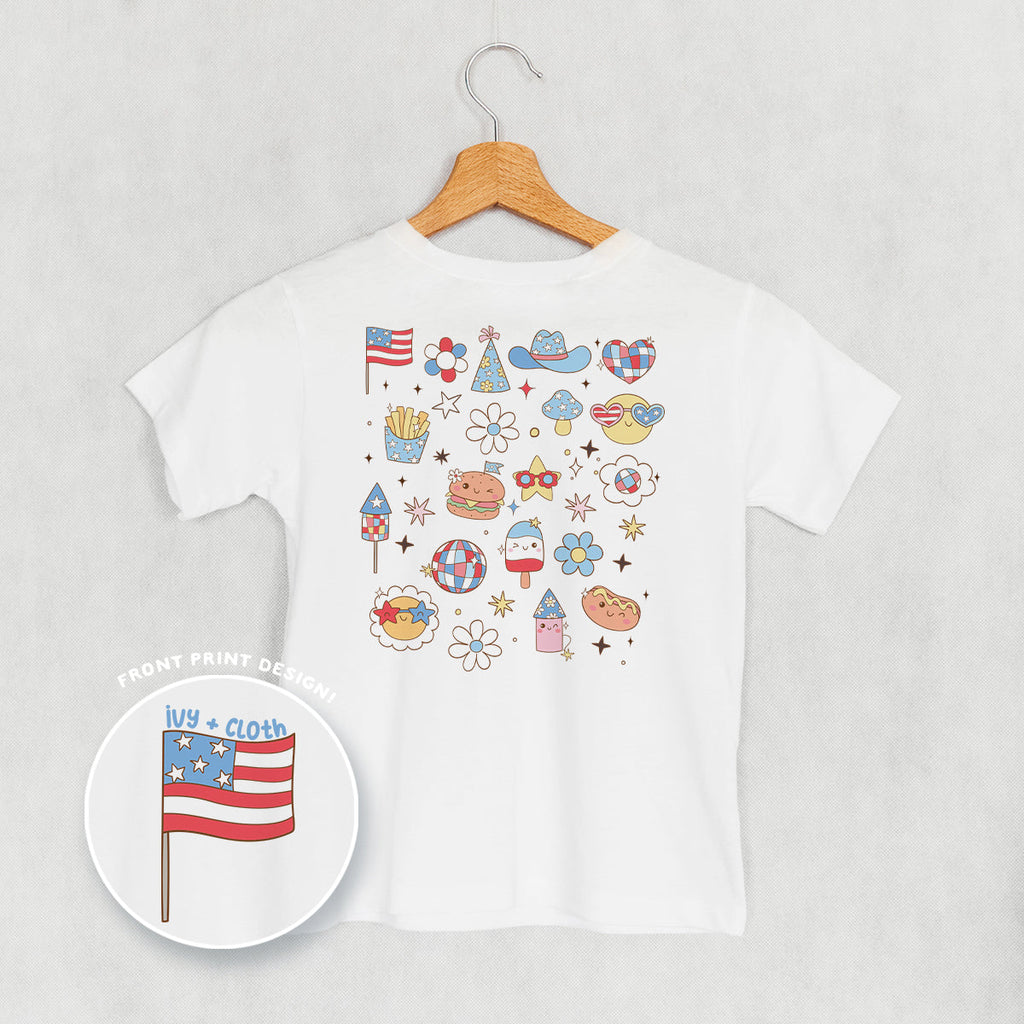 Patriotic Retro Doodles (Kids Back Print)