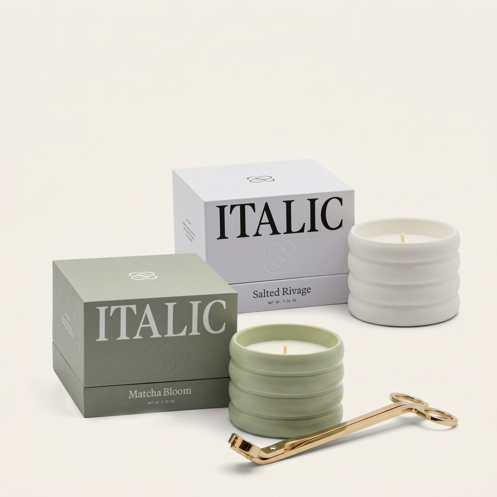 Ceramic Candle & Wick Trimmer Set