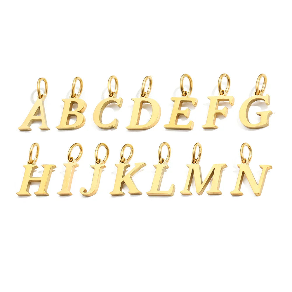 Initial Alphabet Pendant Stainless Steel Charms for Making Necklace Minimalism DIY Accessories Gift Women's Jewelry Wholesale