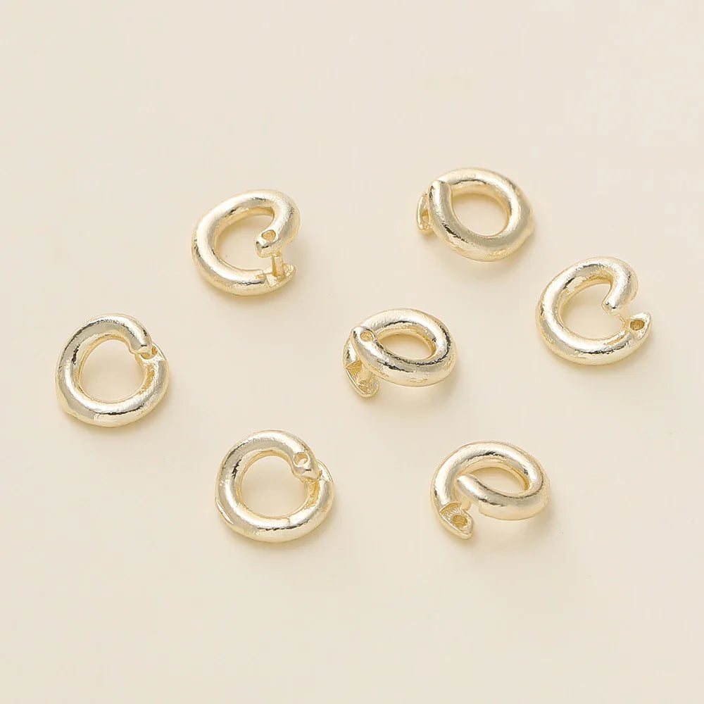 10Pcs/Pack 14/18K Gold Color Plated Open Jump Rings Split Rings Connector For Necklace Bracelets Jewelry Making Accessories