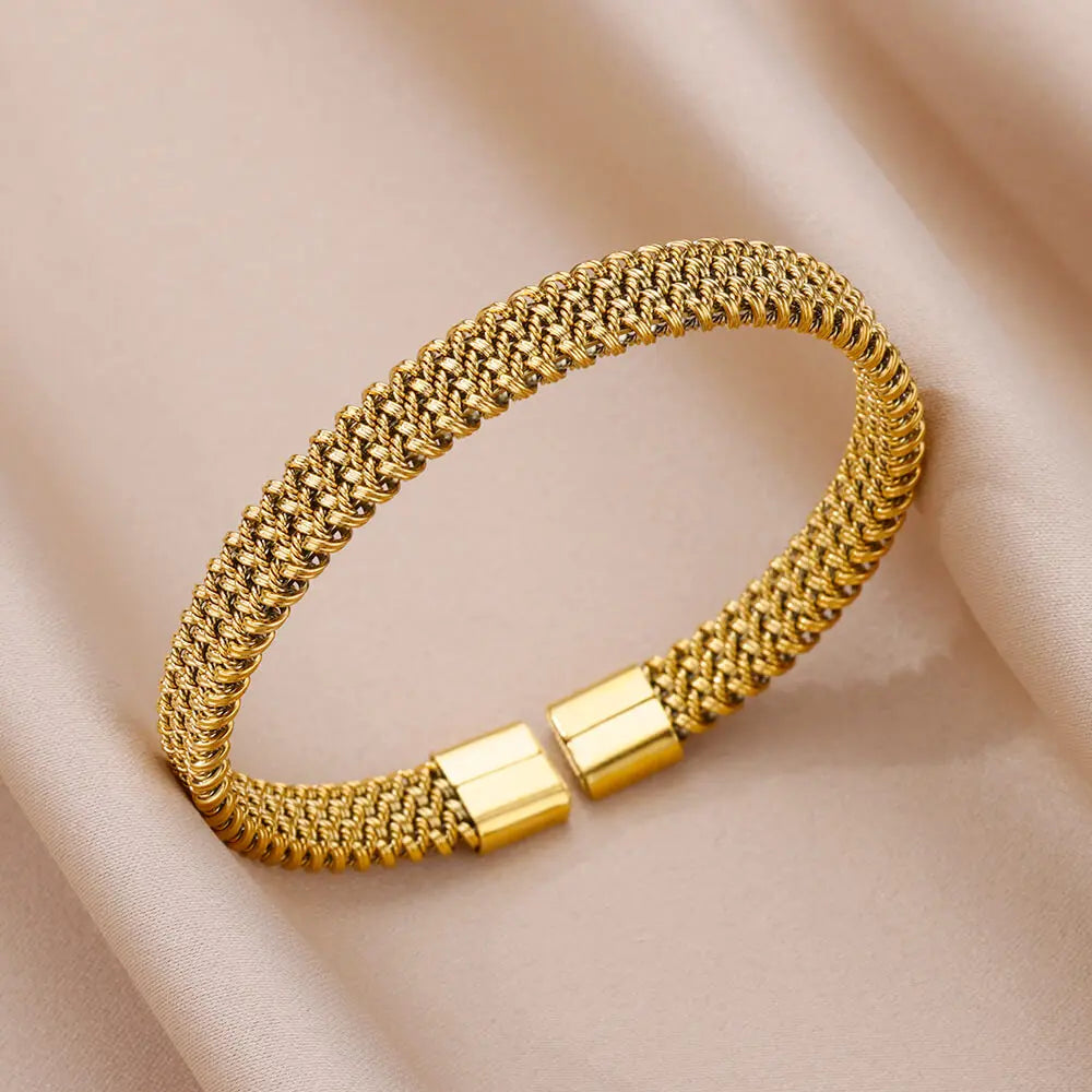 Jesus Bangles Bracelet for Women Stainless Steel Gold Color Luxury Bracelets New Trend Wedding Jewelry pulseras mujer bijoux