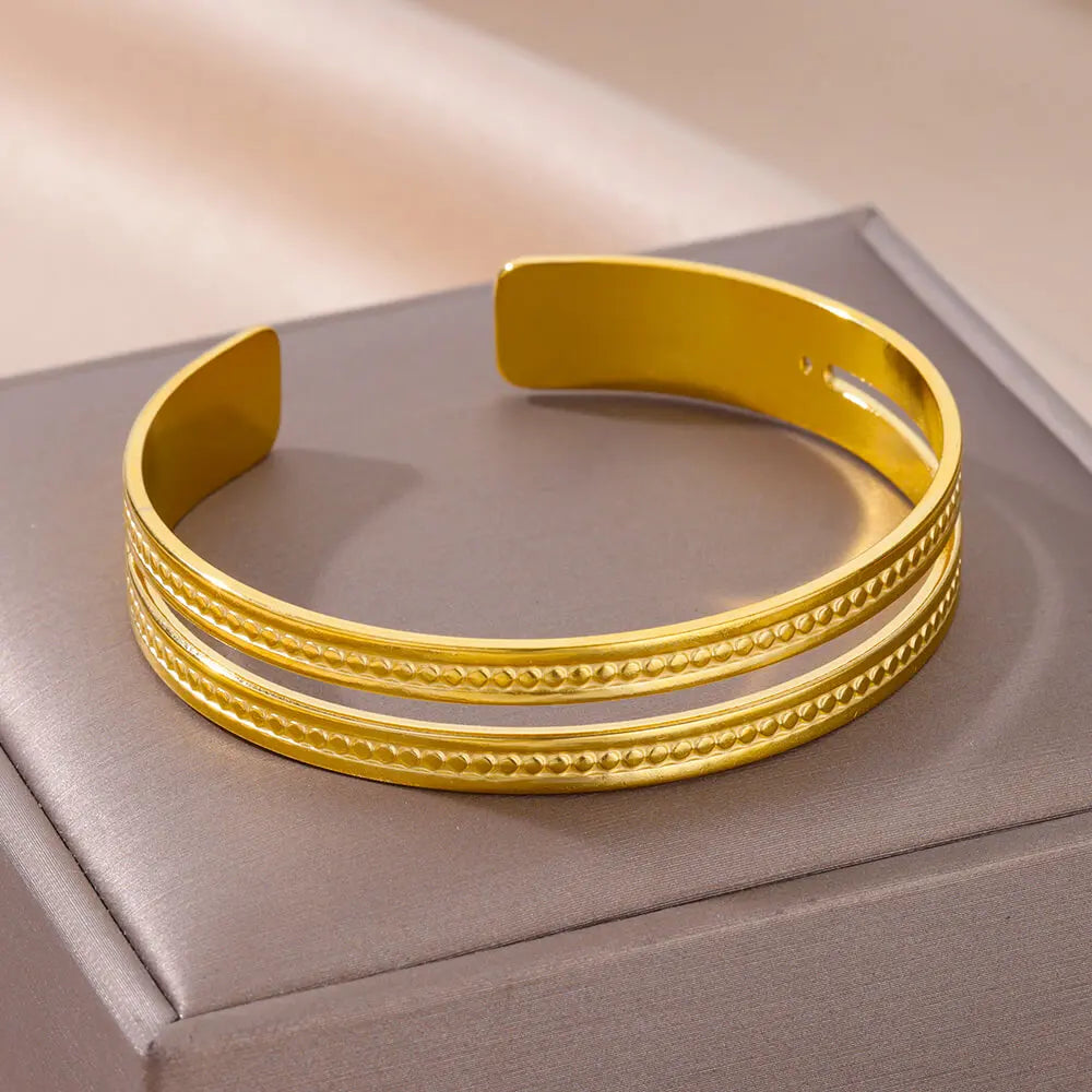 Snake Bangle Bracelet For Women Stainless Steel Opening Gold Plated Opening Bangle Animal Aesthetic Jewelry pulseras mujer