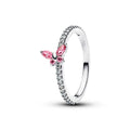 2026 Hot Selling 925 Sterling Silver Heart-Shaped Butterfly Flower Ring, Exquisite and Charming Jewelry Gift for European Women