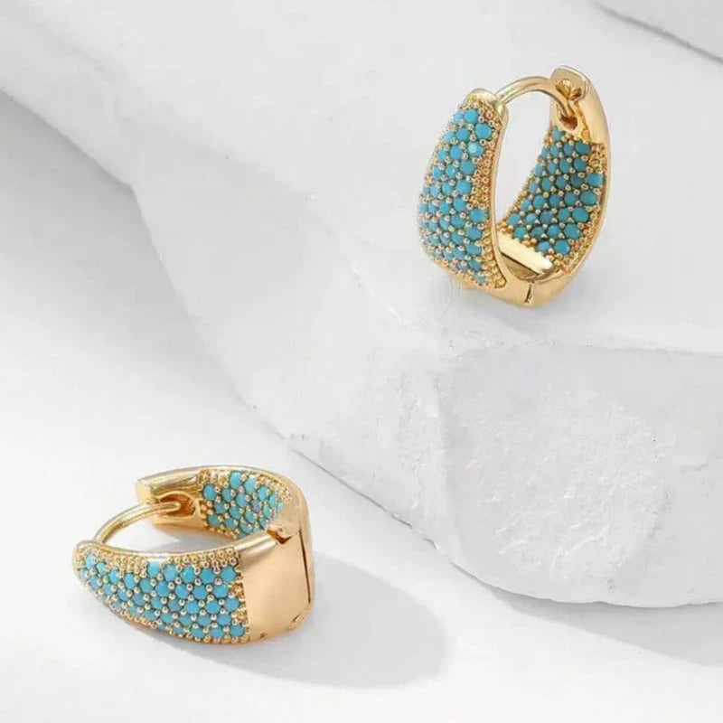 Women's Earrings Bohemian Style Clip Earrings Copper Synthetic Turquoise Earrings Party Wedding Mother's Day Accessories