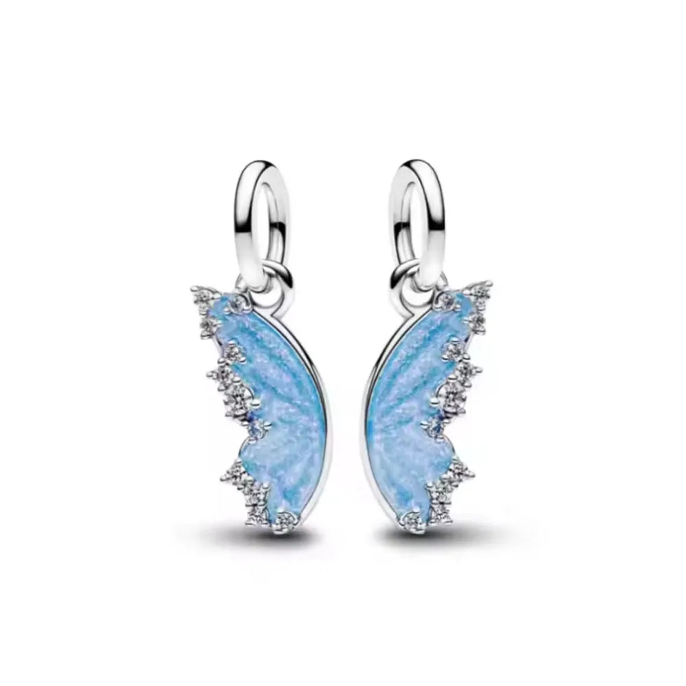 European Summer Blue Series Turtle Flower Pendant Fit S925 European 925 Sterling Silver Bracelet Bangles Necklace