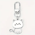 Stainless Steel Lovely Cat Keychain Couple Lover Animal Matching Keyring Cat Eating Fish Pendants Valentine's Day Gifts 2025 New