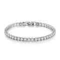 S925 Sterling Silver Bracelet Zirconia Tennis Ball Women Fashion Simple Engagement Wedding Charm Jewelry 4mm 16-23cm