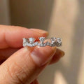 925 Sterling Silver Elegant Crown Zircon Ring for Women Stackable Accessory Party Anniversaries Wedding Jewelry Gift