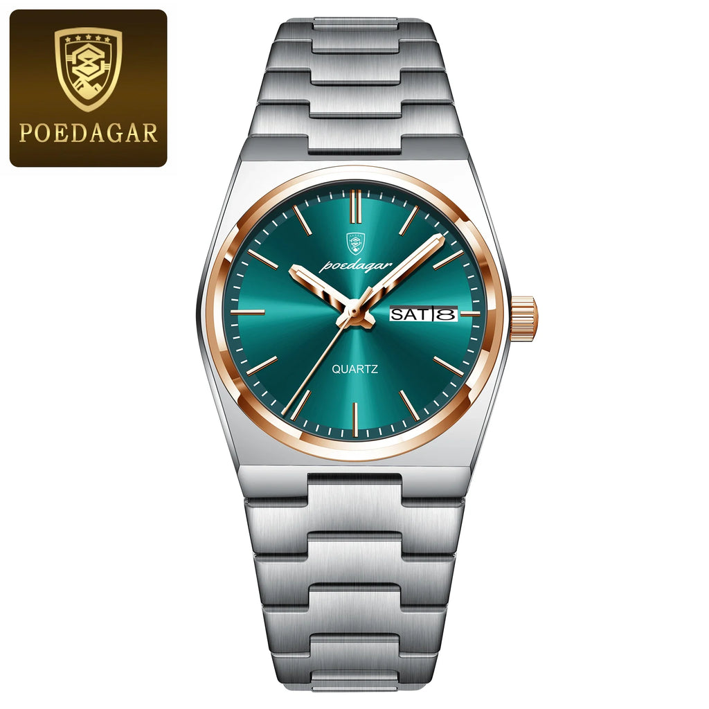 POEDAGAR Luxury Woman Watch Waterproof Luminous Fashion Quartz Ladies Wristwatch Date Week Stainless Steel Women's Watches Reloj