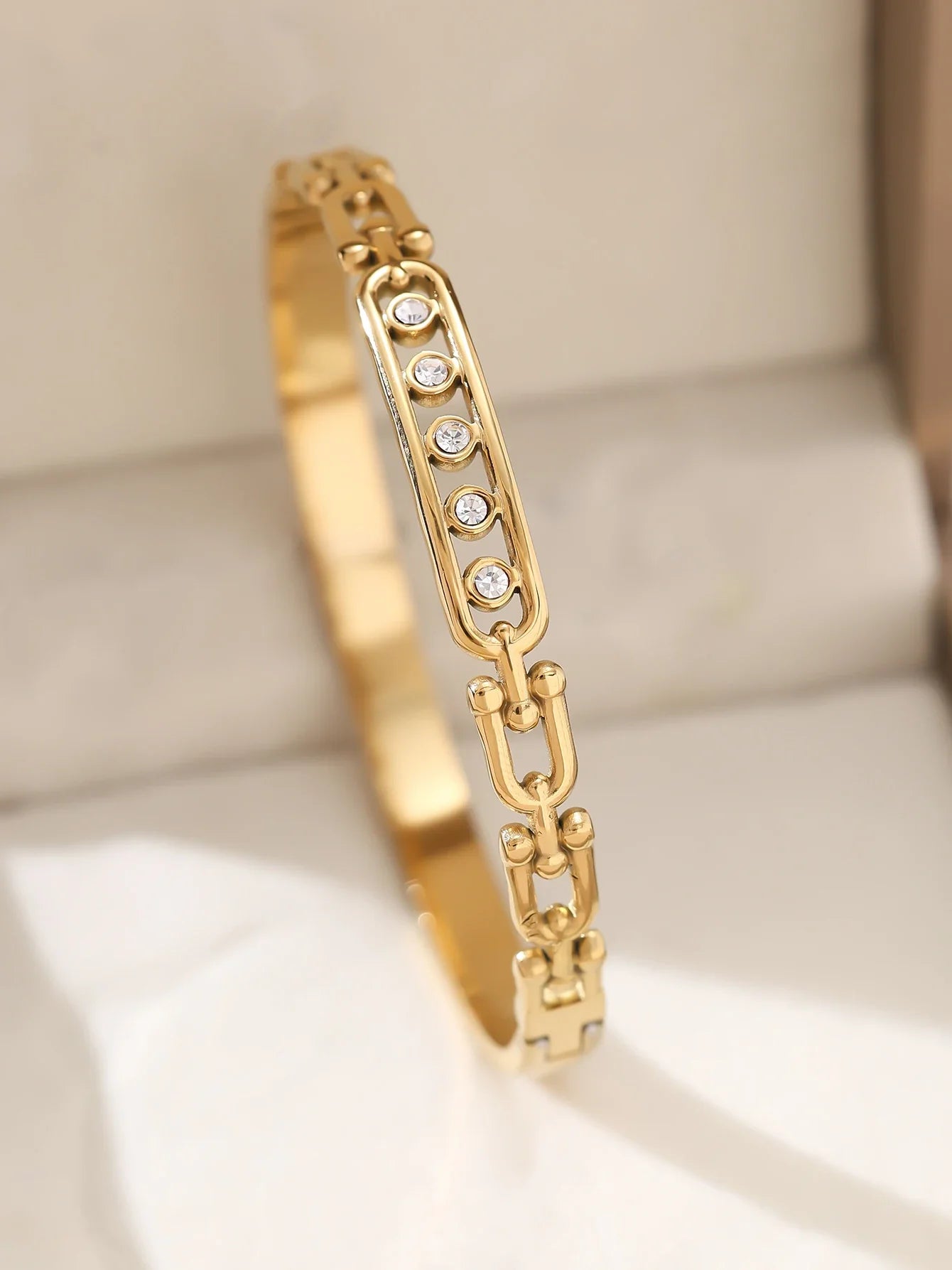 1pieces/set women's wedding jewelry party holiday Valentine's Day gift stainless steel bracelet plated with 18K gold bracelet