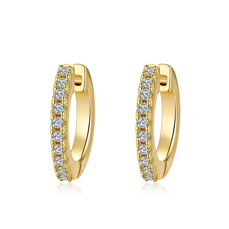 NeeTim Full Moisanite Earrings D Color Moisanite Lab Diamond 925 Sterling Silver Hoops Earrings Sparking Wedding Fine Jewelry