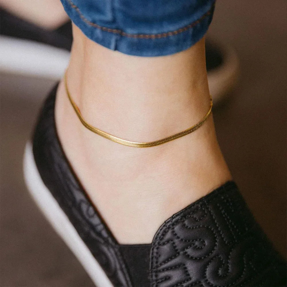 Snake Chain Anklet for Women/Men Girls Beach Chain Ankle Gifts Stainless Steel Not Allergic Dropshipping/Wholesale