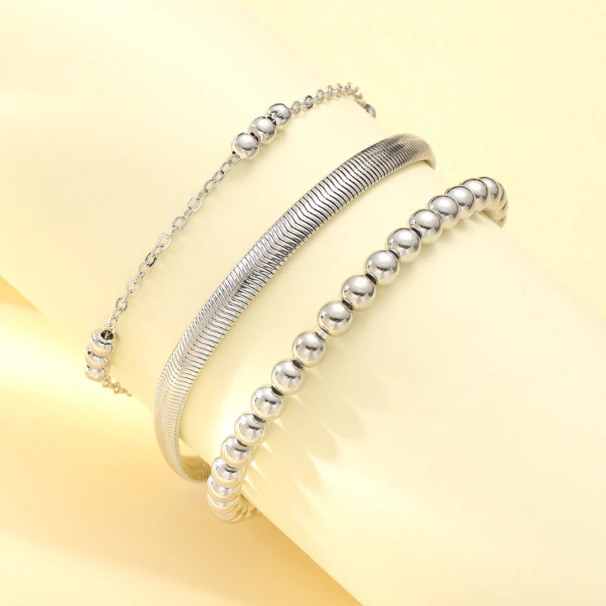 Bohemian Summer Beach Anklet Set For Women Vintage Silver Color Pearl Butterfly Star Heart Pendant Charm Chain On Leg Jewelry