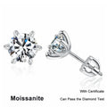 NeeTim 1ct 2ct Moissanite Screw Earrings for Women 925 Sterling Silver with Gold Plated Diamond Wedding Party Girl Stud Earrings