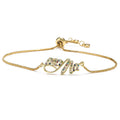 Fashion Gold Color "Mama" Charm Bracelets For Women Girl Adjustable Chain Length Luxury CZ Jewelry Gift For Mom