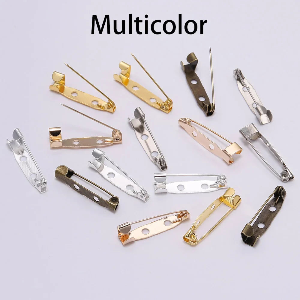 20-50pcs 20 25 32 38mm Brooch Clip Base Pin Blank Safe Lock Brooch Pin Base Badge Holder For DIY Jewelry Making Finding Supplies