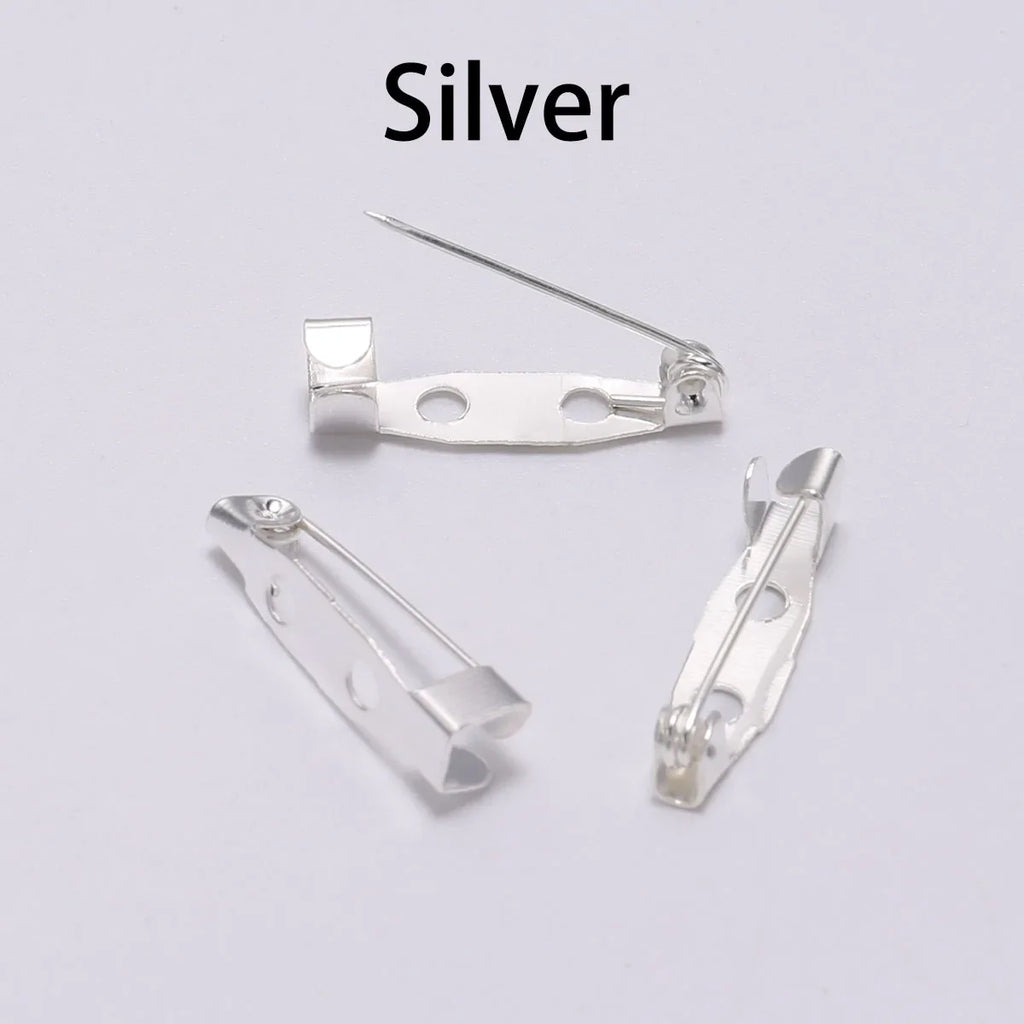 20-50pcs 20 25 32 38mm Brooch Clip Base Pin Blank Safe Lock Brooch Pin Base Badge Holder For DIY Jewelry Making Finding Supplies