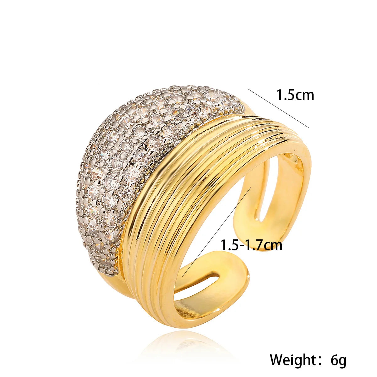 NEWBUY Brand Luxury AAA Cubic Zirconia Pave Setting Copper Jewelry Gold/Silver Mix Color Wedding Rings For Women Gift