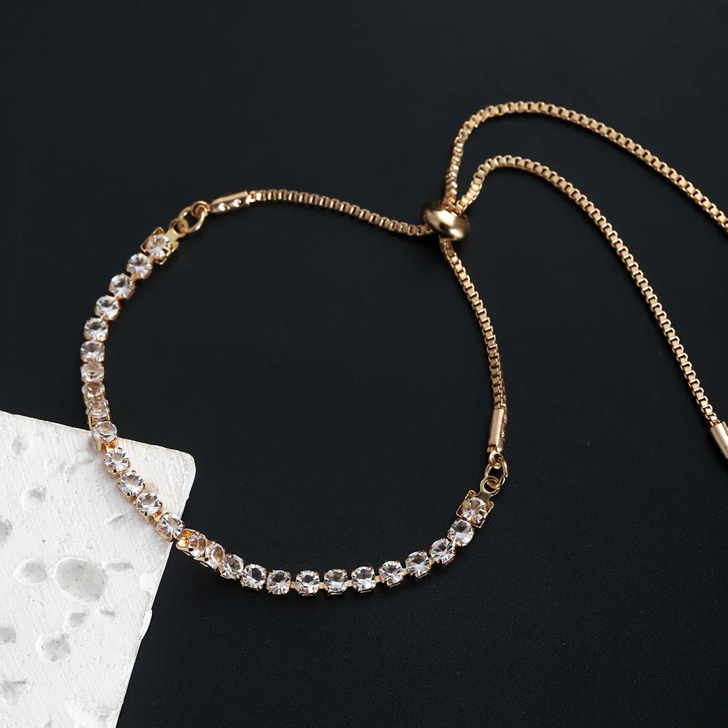 Fine Silver Bracelet Elegant Zircon Tennis Crystal Chain for Women lady Fashion Noble Engagement Wedding Glam