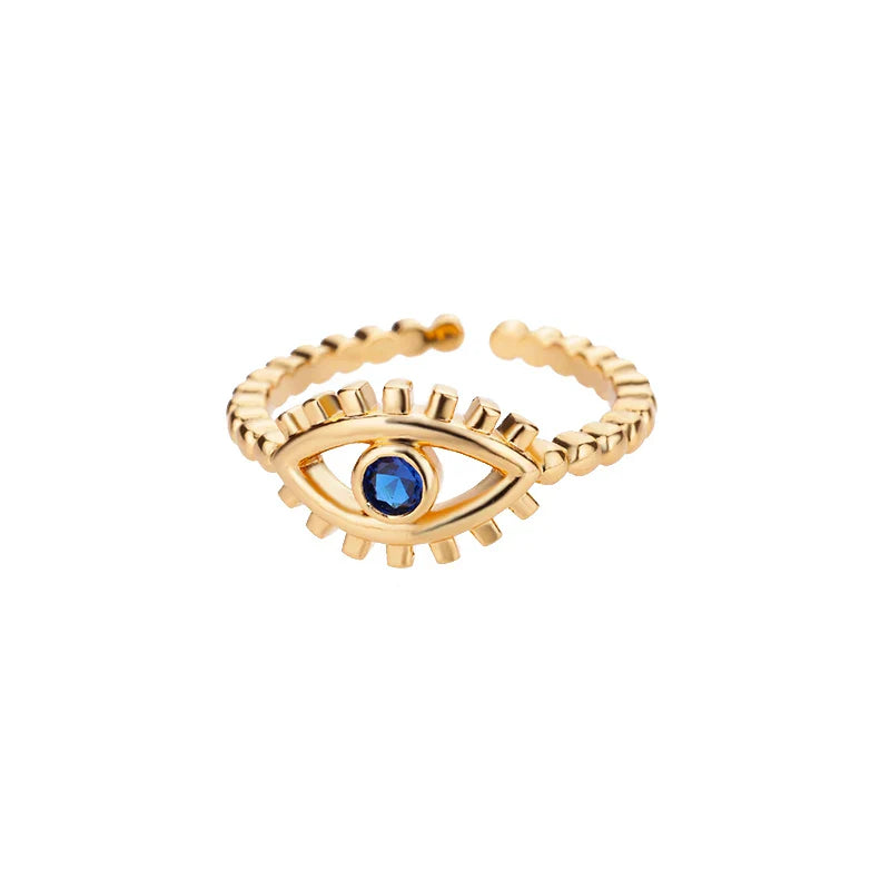 Evil Eye Rings For Women Stainless Steel Turkish Eye Ring Wedding Gothic Aesthetic Jewelry Sets anillos bague bijoux