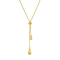 DOTIFI  Stainless Steel Pull Adjustable Water Drop Shape Tassel Charm Necklace Fashion Personality High-Grade Jewelry Gifts