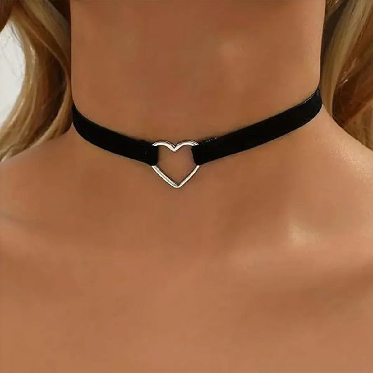 Fashion Silver Color Moon Pendant Necklace Gothic Acrylic Beads Flannel Collar Vintage Clavicle Chain Choker Kpop Jewelry