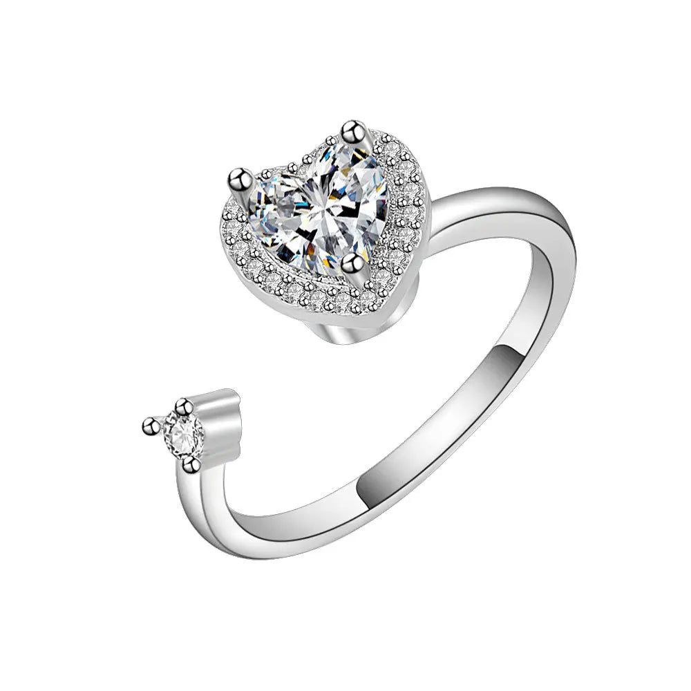 2025 New Rotating Anxiety Knuckle Ring For Women Adjustable And Stackable Open Couple Rings Party Jewelry Gifts Anillo