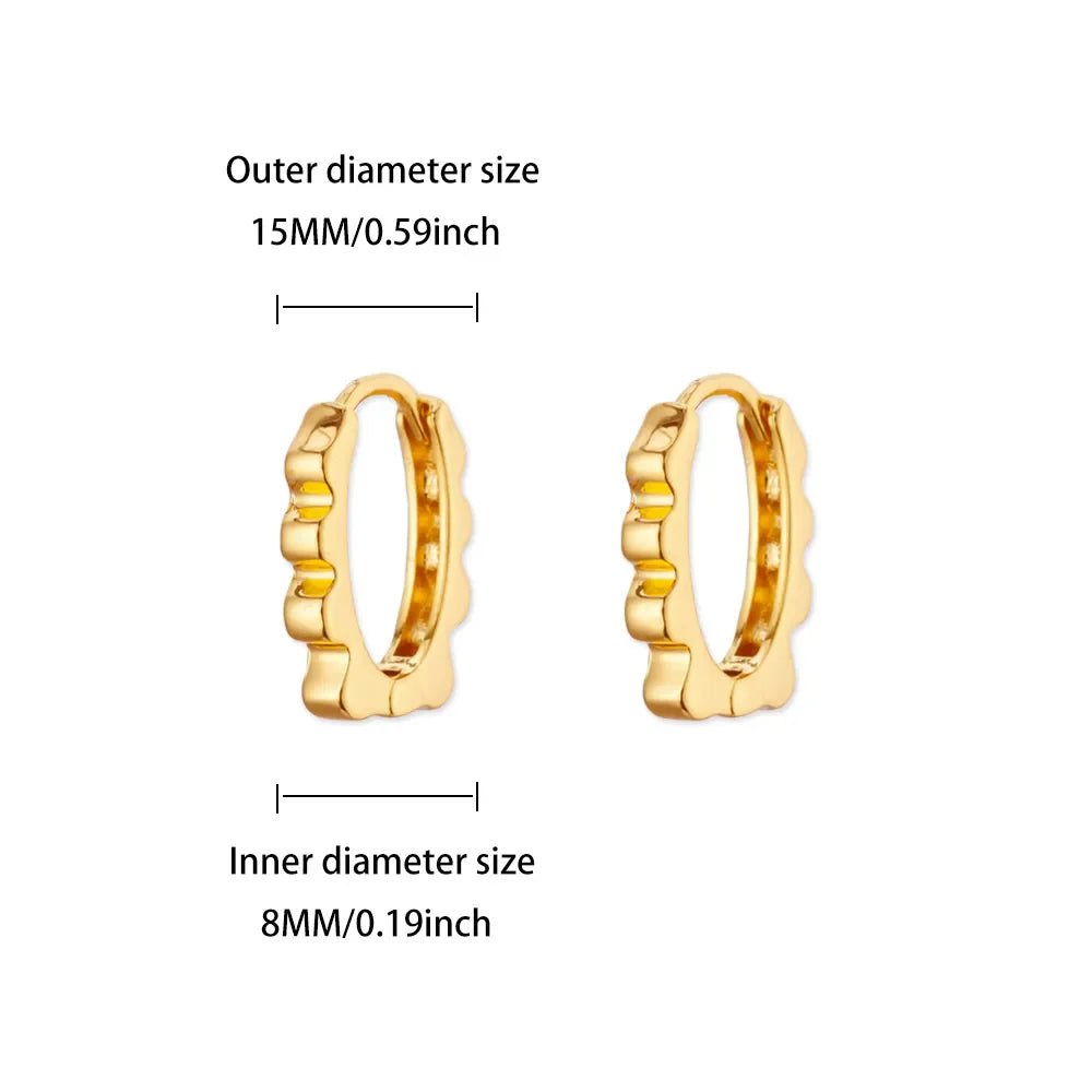 Cute Geometric Hoop Earrings for Women Stainless Steel Gold Color Cross Infinity Earrings 2025 Trend Piercing Wedding Jewelry