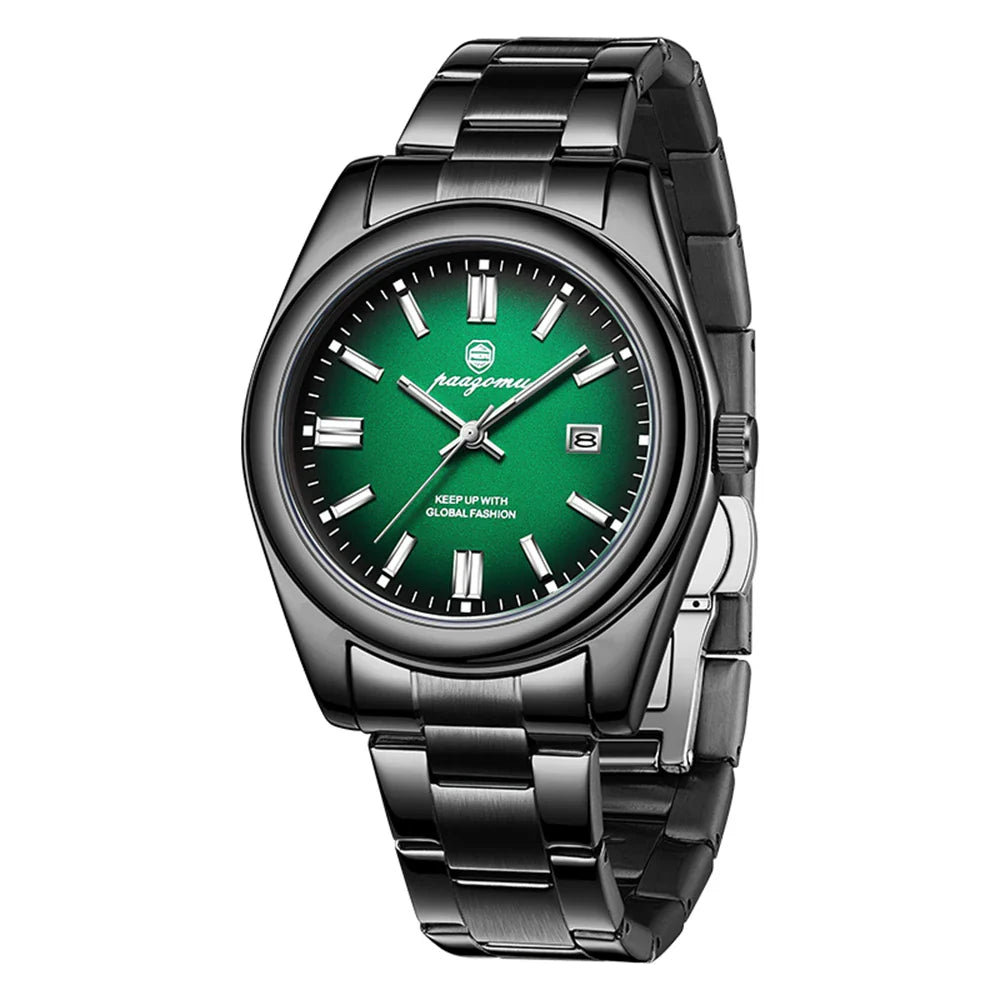 PAAZOMU Classic Casual Quartz Watch Men Waterproof Luminous Dial Business Dress Wristwatch Comfortable Band Analog Display Gift