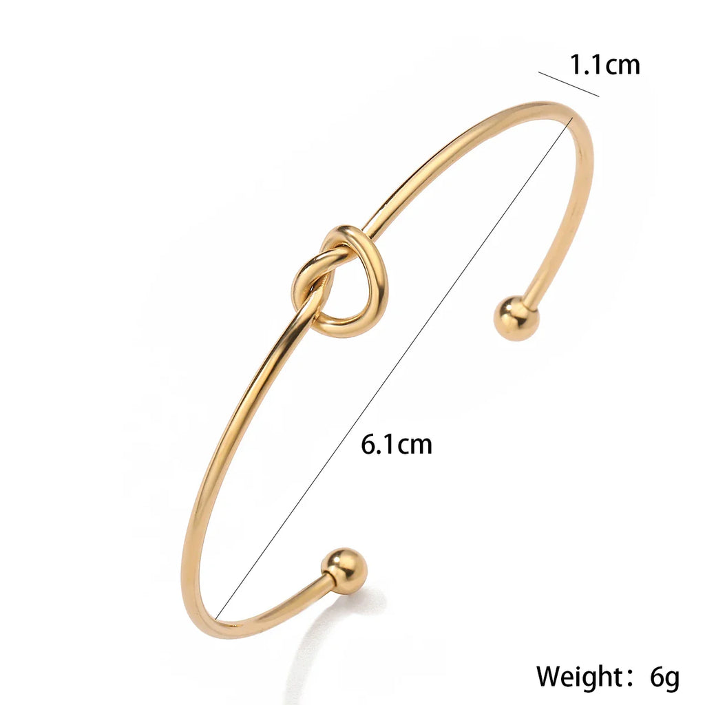 NEWBUY 2026 New Arrival Silver/Gold Color knot Design Bangles For Women Non-Fading Stainless Steel Jewelry