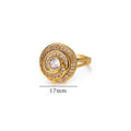 Zirconia Flower Rings for Women Opening Stainless Steel Gold Color Ring Wedding Couple Band Waterproof Jewelry