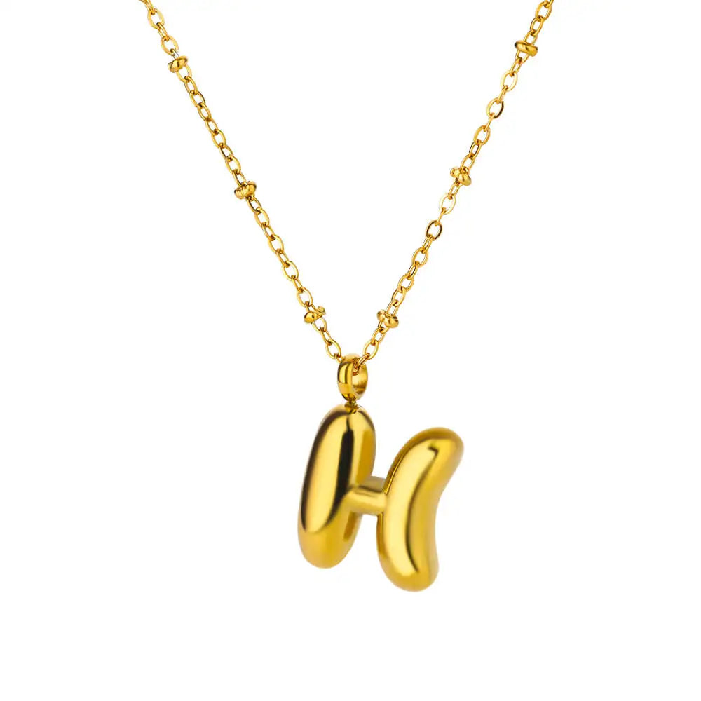 Vintage Initial Letter Necklaces For Women Stainless Steel Chain Collar Pendant Necklace 2024 New Wedding Couple Jewelry Gift