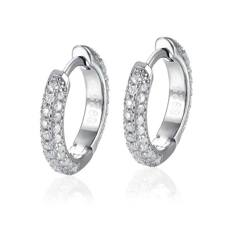 NeeTim Full Moissanite Diamond Earrings 925 Sterling Silver with Gold Plated Wedding Engagement Party Fine Jewelry for Women