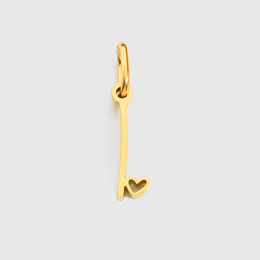 Personalized Stainless Steel Heart Alphabet Pendant DIY Accessories for Necklace Woman Men Jewelry Initials Birthday Gift A-Z