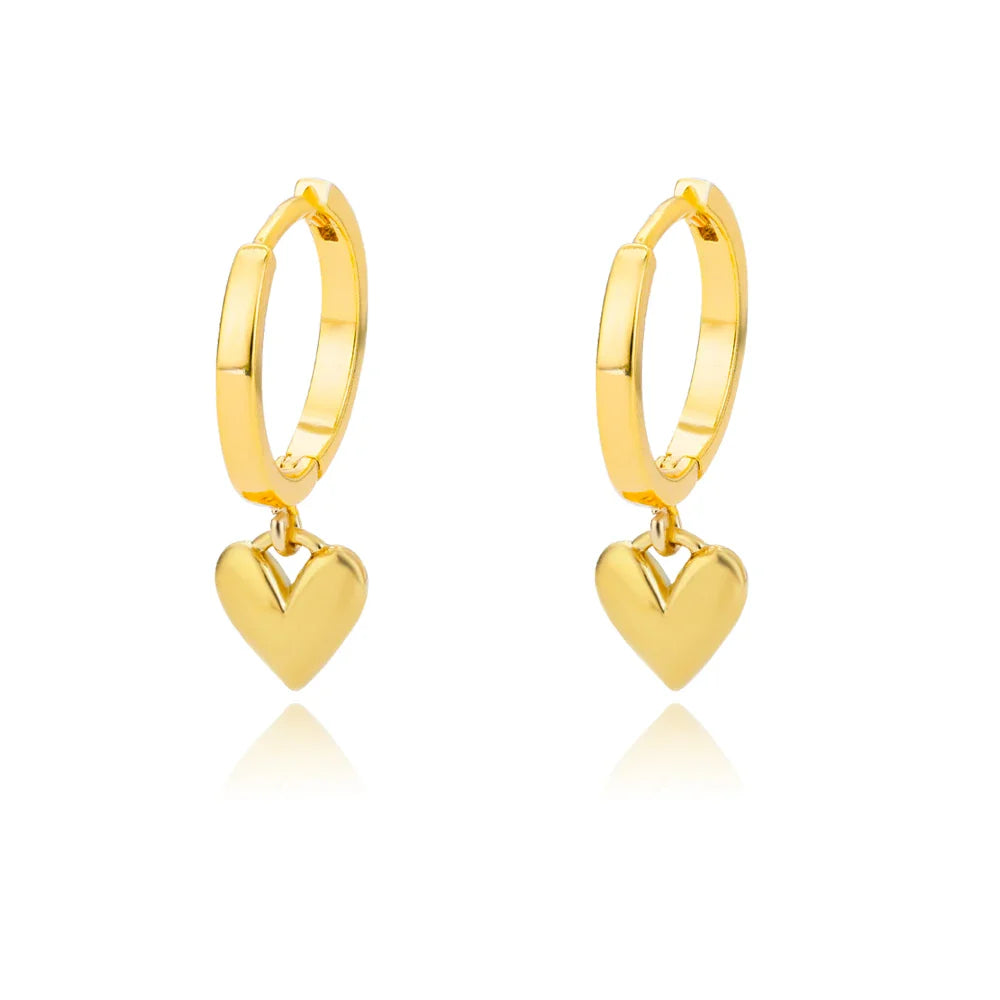 Hollow Zircon Heart Earrings For Women Stainless Steel Gold Color Heart Earring Luxury Wedding Couple Jewelry Gift Free Shipping