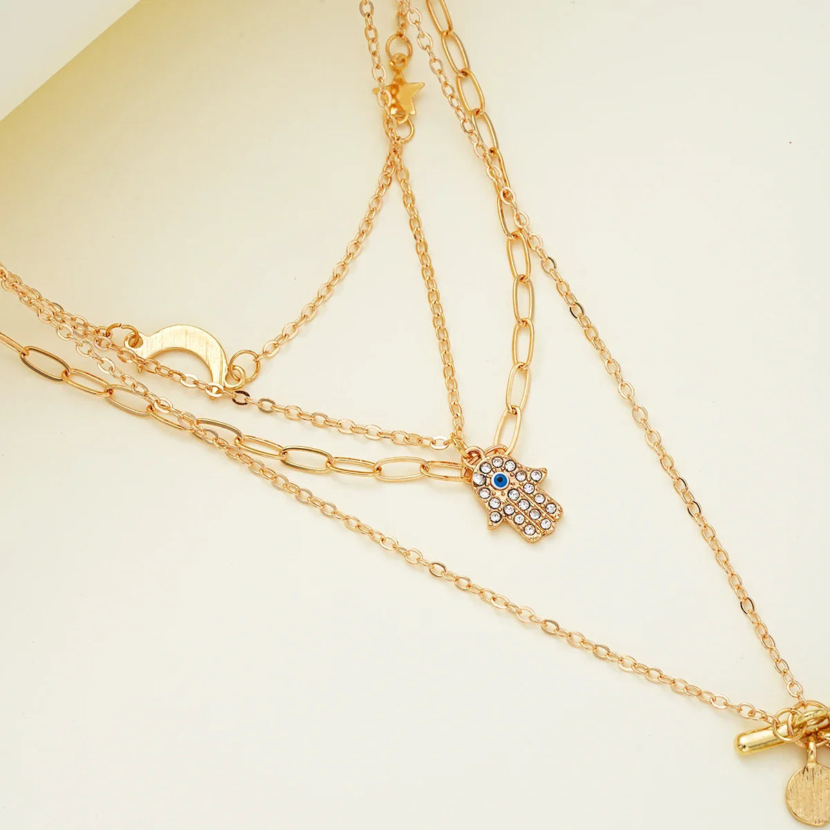Bohemian Gold Color Multilayer Handmade Chain Vintage Fashion Crystal Pendant Necklaces Sets Jewelry For Women Accessories 2024