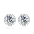 NeeTim 0.5-2CT Moissanite Stud Earrings for Women Sparkling Lab Diamond Sterling Silver S925 Wedding Party Jewelry Certified