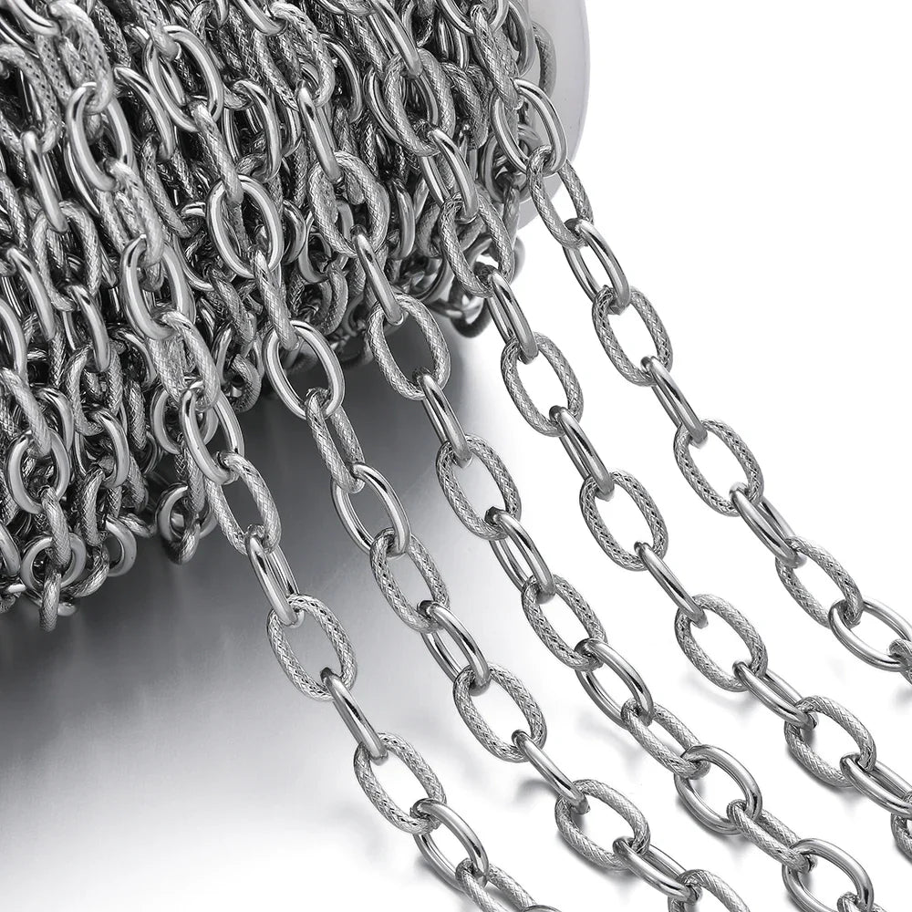 1Meter/Pack 304 Stainless Steel Knot Gold Steel Color Handmade Chains for DIY Necklace Bracelets Jewelry Making Accessories