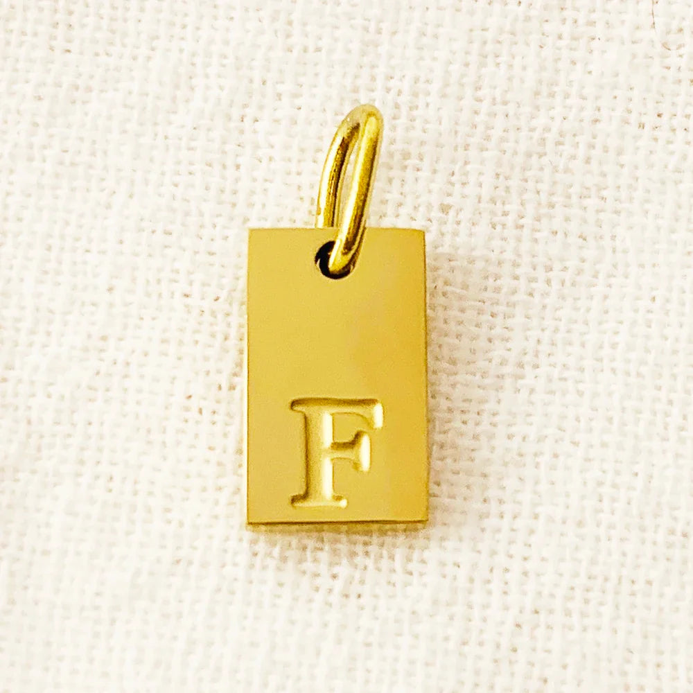SUNIBI Alphabet Charm Pendant for Necklaces Stainless Steel Jewelry DIY Engraved Lettering Accessories Women's Fashion Jewelry