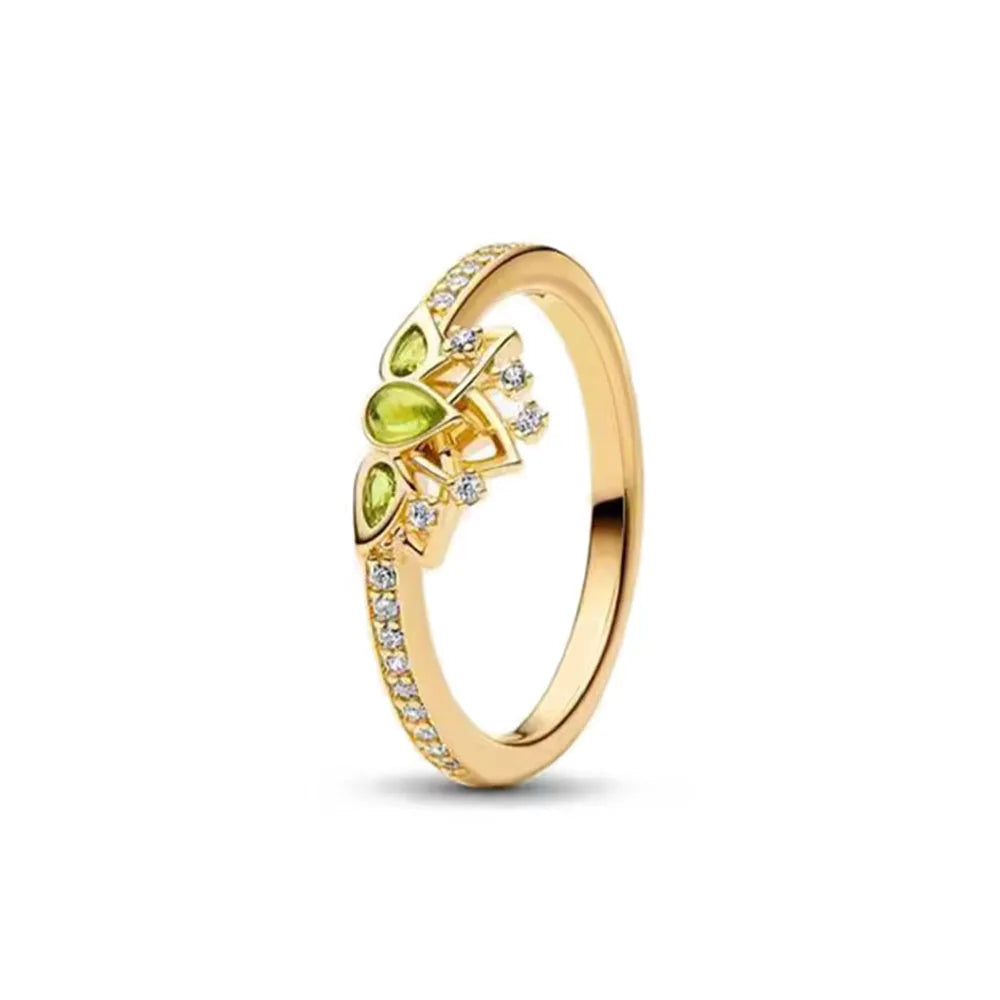 925 Silver Gold Color Heart Stone Rings Ring New Hot Selling Gold Color Rings Suitable For Any Occasion  DIY Birthday Gift