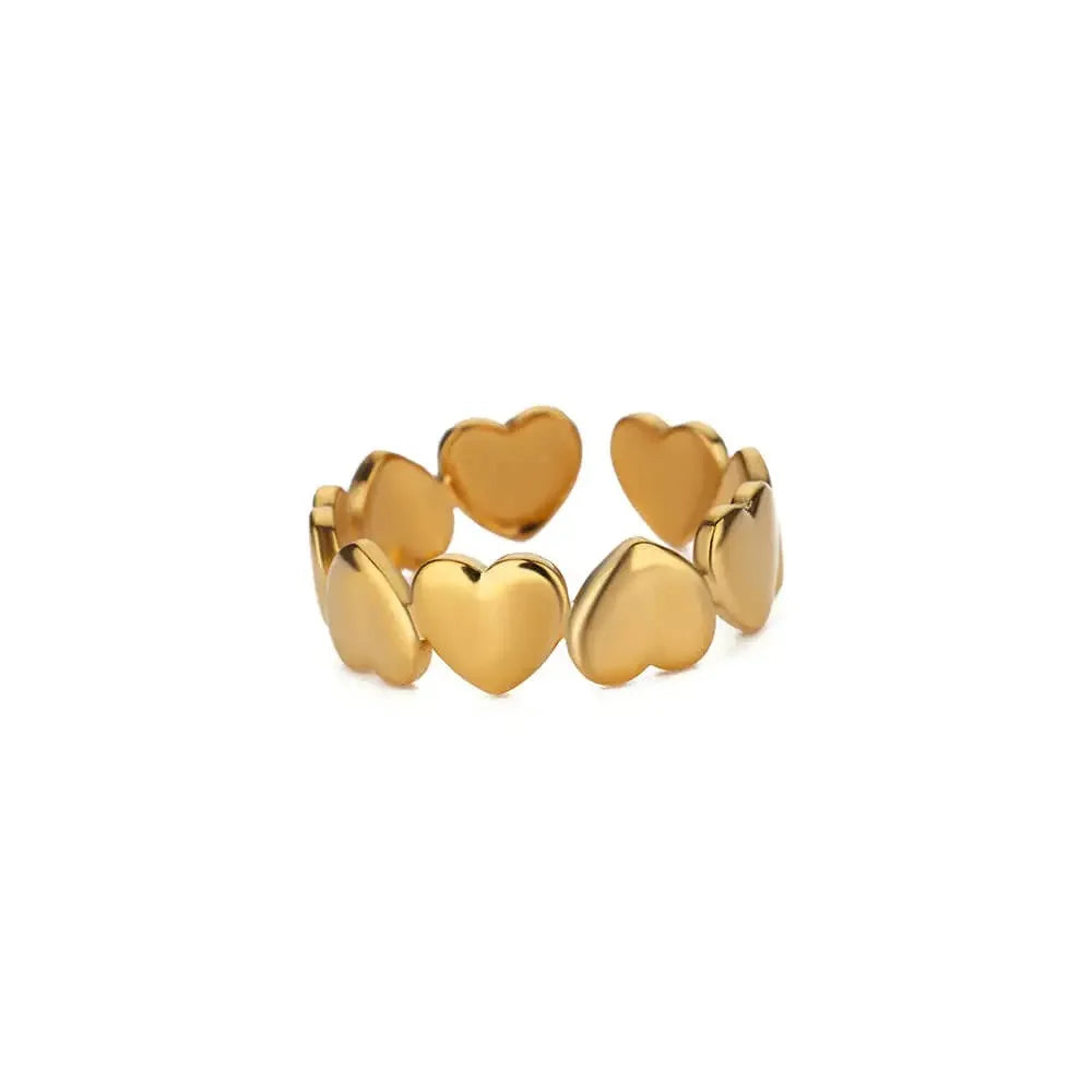 Zircon Little Heart Rings For Women Minimalism Heart Ring Stainless Steel Finger Dainty Ring Valentine Gifts Free Shipping