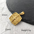 Nautical Compass Pendant Necklace - Waterproof Punk Retro Compass Pendant  | 18K Gold Plated Stainless Steel Jewelry Gift