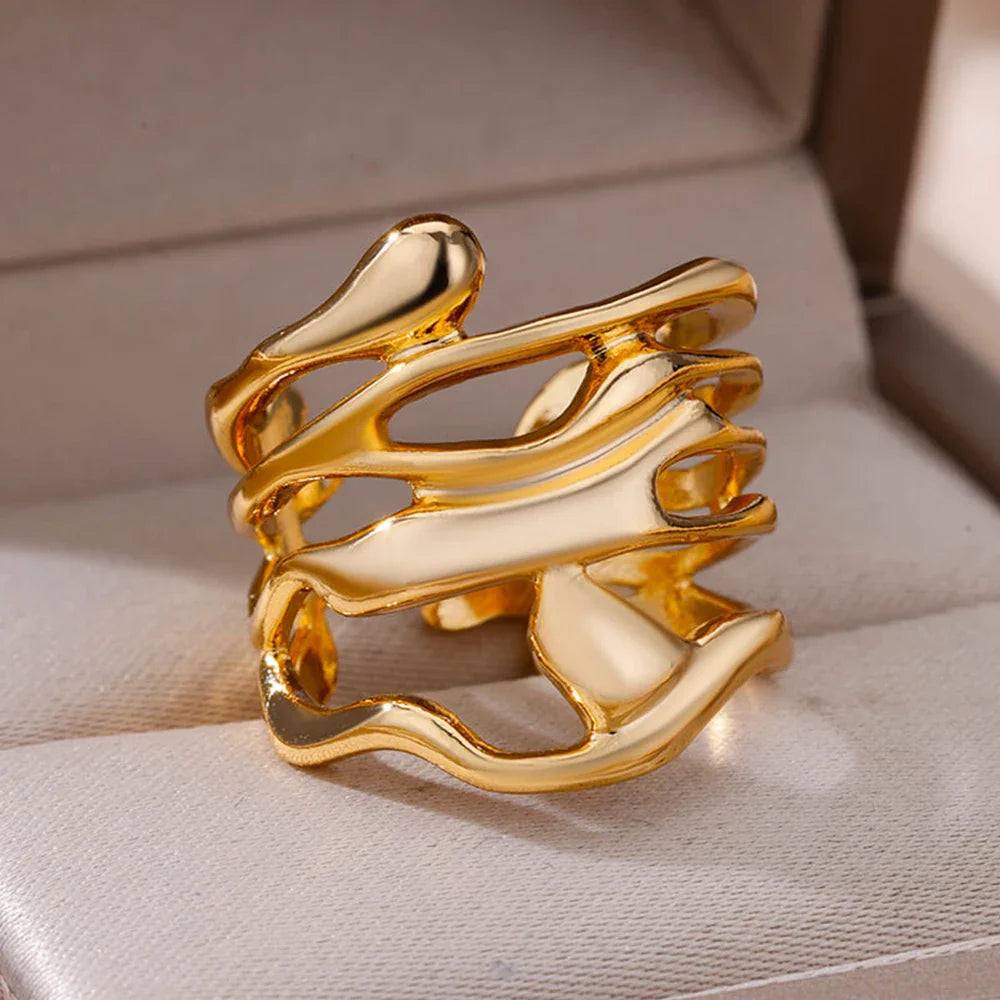 Stainless Steel Bamboo Joint Rings For Women Men Silver Color Open Adjustable Male Female Engagement Wedding Ring Jewelry