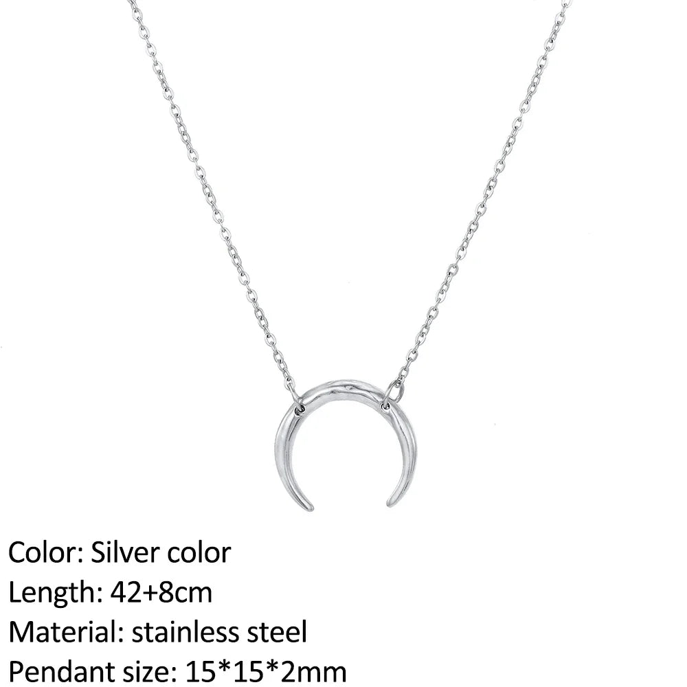 SUNIBI Vertical Bar Pendant Necklaces Stainless Steel Simple Long Lariat Chain Minimalist Dangle Necklace for Women Jewelry Gift