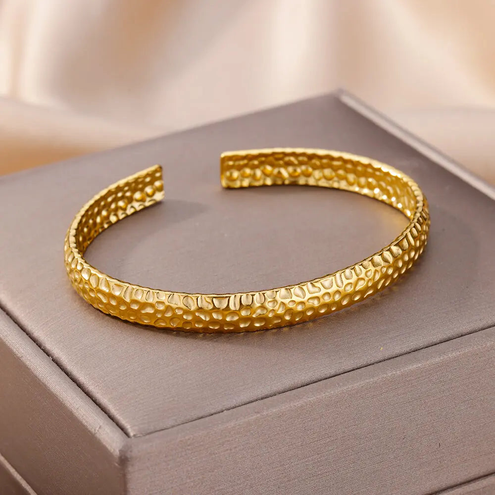 Snake Bangle Bracelet For Women Stainless Steel Opening Gold Plated Opening Bangle Animal Aesthetic Jewelry pulseras mujer