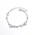 925 Stamp Silver Color Star Bracelet Fashion Korean Five-pointed Stars Crystal Double Bracelet Dropshipping Wholesale