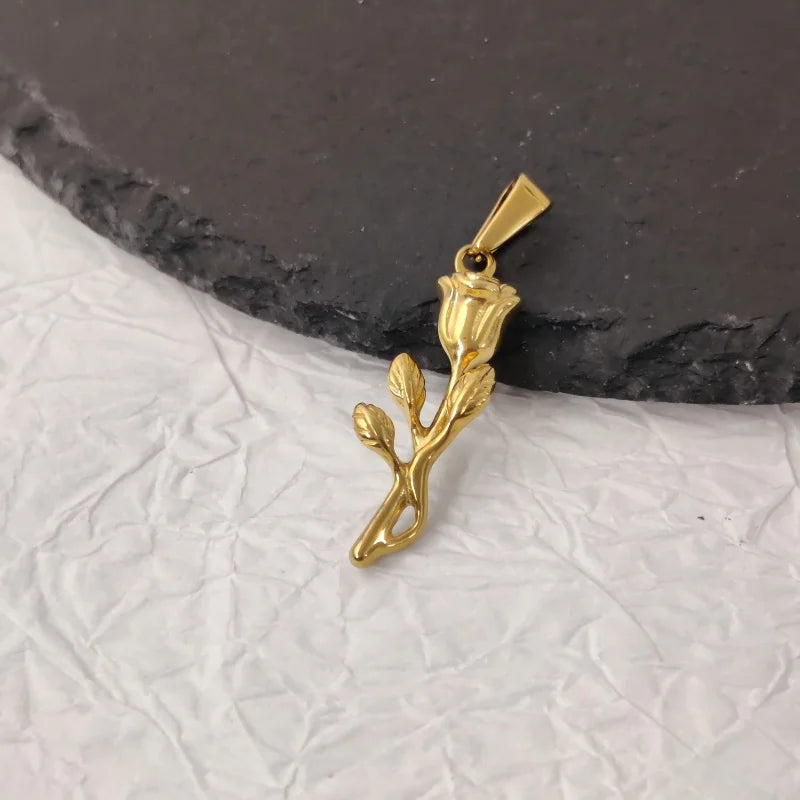 Tarnish Free Pendant Angel Cross Heart Diy Stainless Steel Gold Plated Vintage Charm for Women Necklace Jewelry Making
