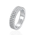NeeTim Full Moissanite Ring Sterling Silver 925 with Gold Plated Wedding Engagement Eternity Band Patry Luxury Jewelry for Women