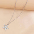 DOTIFI  Beach Wind Shell Starfish Pendant Pendant Stainless Steel Necklace Female Fashion Simple Personalized Necklace Jewelry