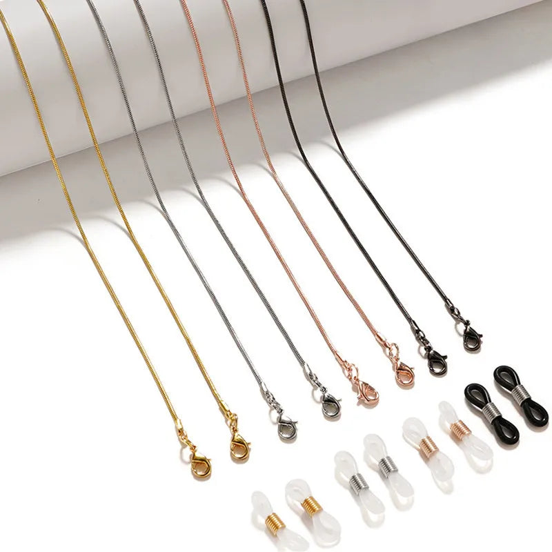 Fashion Reading Glasses Chain for Women Metal Sunglasses Cords Gold Black Silver Color  Lanyard Metal Rope Eyewear Accessories